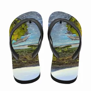 Men Landscape Impressionism White River Flip Flop Slippers