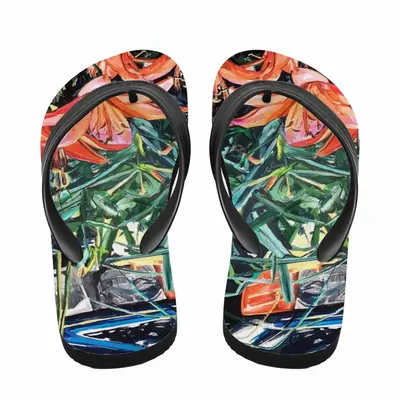 Men Mercedes With Lilies Flip Flop Slippers