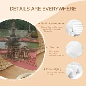 Bethesda Fountain Central Park New York City Flannel Blanket (Round)