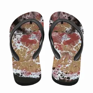 Men Hydrangea Gold Flip Flop Slippers