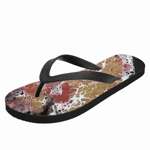 Men Hydrangea Gold Flip Flop Slippers