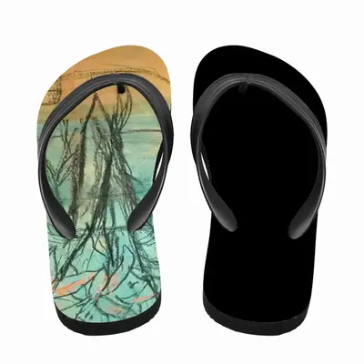 Men Oriental Lilies Flip Flop Slippers