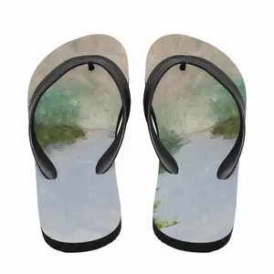 Men Countryside Impressionist Landscape Flip Flop Slippers