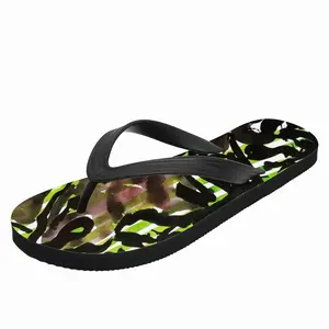 Men Horse On A Green Line Flip Flop Slippers