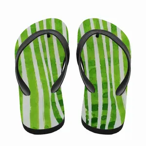 Men Green Lines Flip Flop Slippers