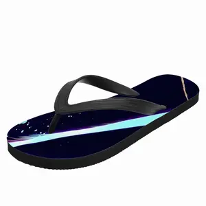 Men His Zipper Is Open Bright Blue Flip Flop Slippers