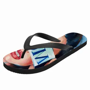 Men Muse Red Lipstick Flip Flop Slippers