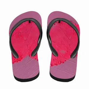 Men Flashy Pink Heart Flip Flop Slippers