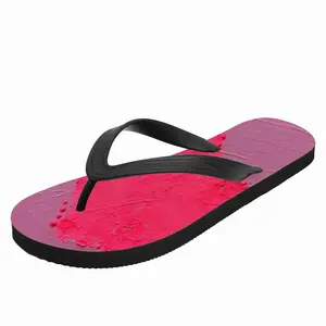 Men Flashy Pink Heart Flip Flop Slippers