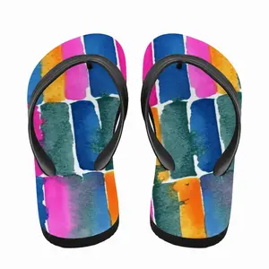 Men Watercolor Pink Blue Extra Large Flip Flop Slippers