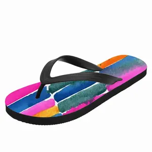 Men Watercolor Pink Blue Extra Large Flip Flop Slippers