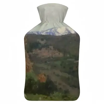 View Of Castelnou France Hot Water Bag