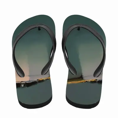 Men Lagoon With 2 Boats At The Top Flip Flop Slippers