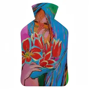 Girl With Tulips Hot Water Bag