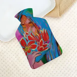 Girl With Tulips Hot Water Bag