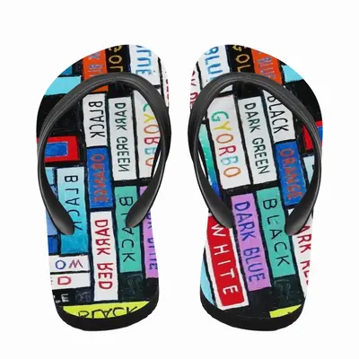 Men Colour Word Flip Flop Slippers