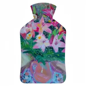 Lilies On White Hot Water Bag