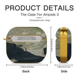 Black And Gold Wave Airpods 3 Case (Hard Shell, Golden)