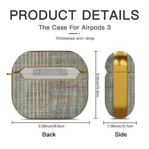 Lines For Agnes 5 Airpods 3 Case (Hard Shell, Golden)