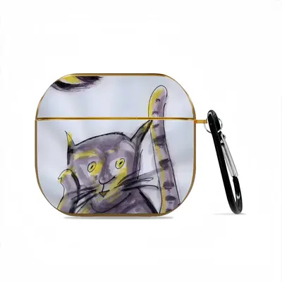 Cat Or Cat At Night Airpods 3 Case (Hard Shell, Golden)