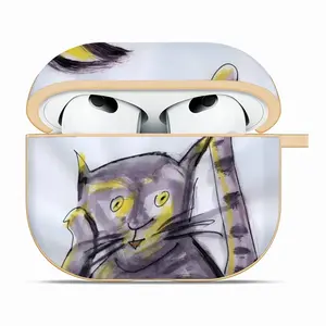 Cat Or Cat At Night Airpods 3 Case (Hard Shell, Golden)