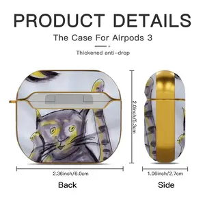 Cat Or Cat At Night Airpods 3 Case (Hard Shell, Golden)