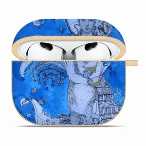 Drawing Ink - Blue Diva Airpods 3 Case (Hard Shell, Golden)