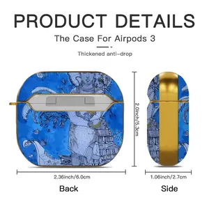 Drawing Ink - Blue Diva Airpods 3 Case (Hard Shell, Golden)