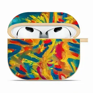 Burning Flame Airpods 3 Case (Hard Shell, Golden)