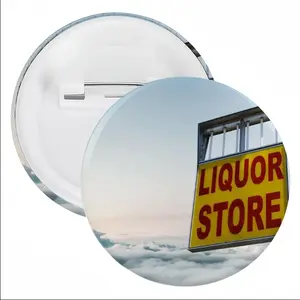 Liquor Store Tin Plate Badge