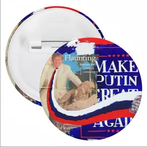 Great Again - Flag Usa Trump Putin Street Art Interior Design Decor Ideas Tin Plate Badge