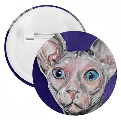 Bald Cat Tin Plate Badge