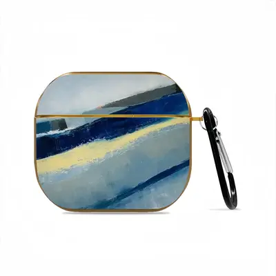 Blue Abstract Airpods 3 Case (Hard Shell, Golden)