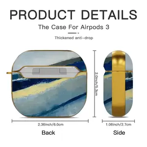 Blue Abstract Airpods 3 Case (Hard Shell, Golden)