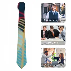 Cerulean Skies And Coral Heart Men's Tie