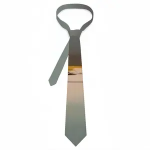 Blue Lagoon With Three Boats And Trees Men's Tie