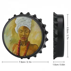 Woman With Red Necklace Bottle Opener