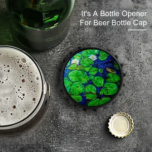 Water Lilies On The Blue Lake Bottle Opener