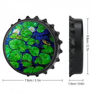 Water Lilies On The Blue Lake Bottle Opener