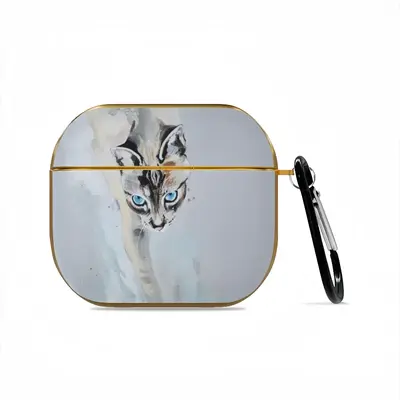 Cat With Fish Airpods 3 Case (Hard Shell, Golden)