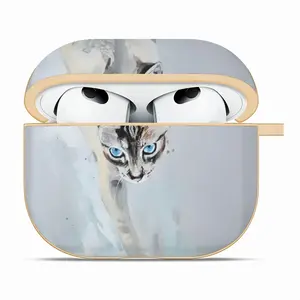 Cat With Fish Airpods 3 Case (Hard Shell, Golden)