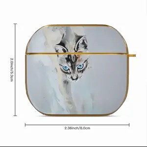 Cat With Fish Airpods 3 Case (Hard Shell, Golden)