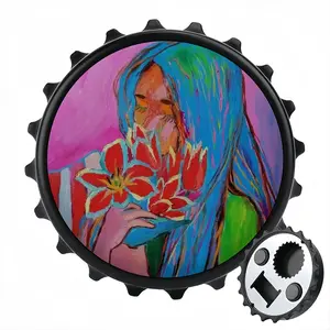 Girl With Tulips Bottle Opener