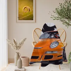 Porsche Gt3 Rs Flannel Blanket (Round)