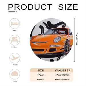 Porsche Gt3 Rs Flannel Blanket (Round)