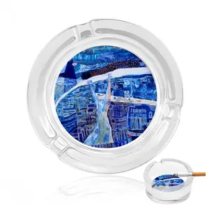 True Blue Glass Ashtray