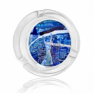 True Blue Glass Ashtray