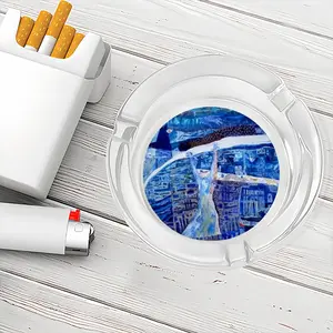 True Blue Glass Ashtray