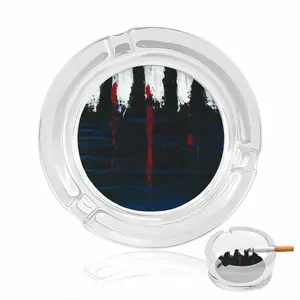 Blue Drag Glass Ashtray