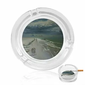 Storm By The Sea Glass Ashtray